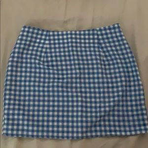 Blue and white plaid skirt!